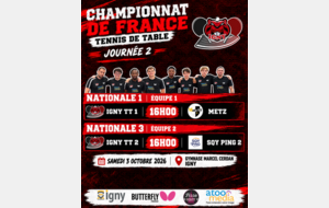 🏓 CHAMPIONNAT DE FRANCE 🇫🇷 - JOURNÉE 2 🏓